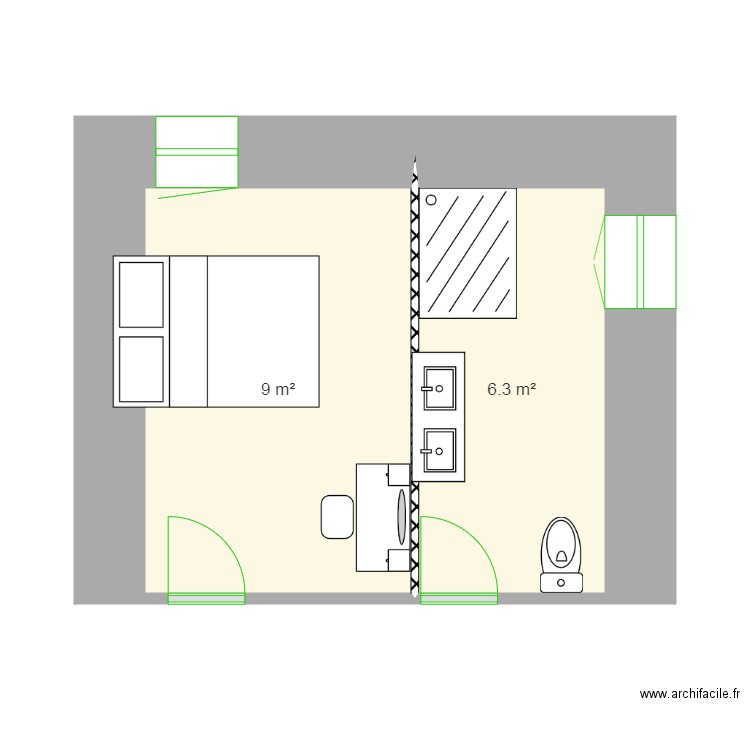 modif chambre murzo. Plan de 0 pièce et 0 m2