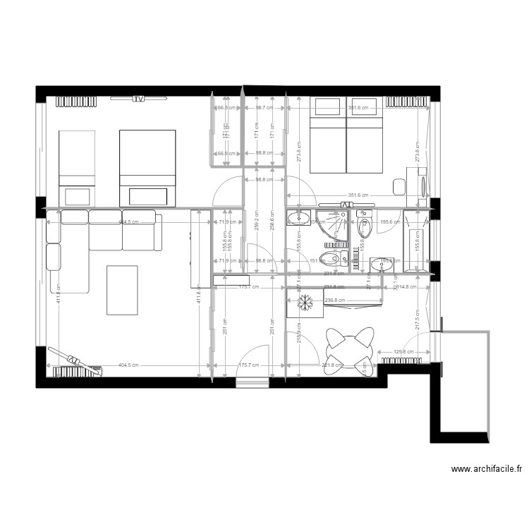 appart avec modif. Plan de 0 pièce et 0 m2