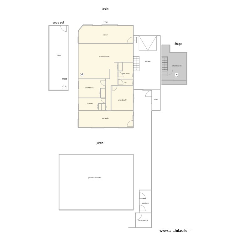 perrin 1121 am. Plan de 21 pièces et 252 m2