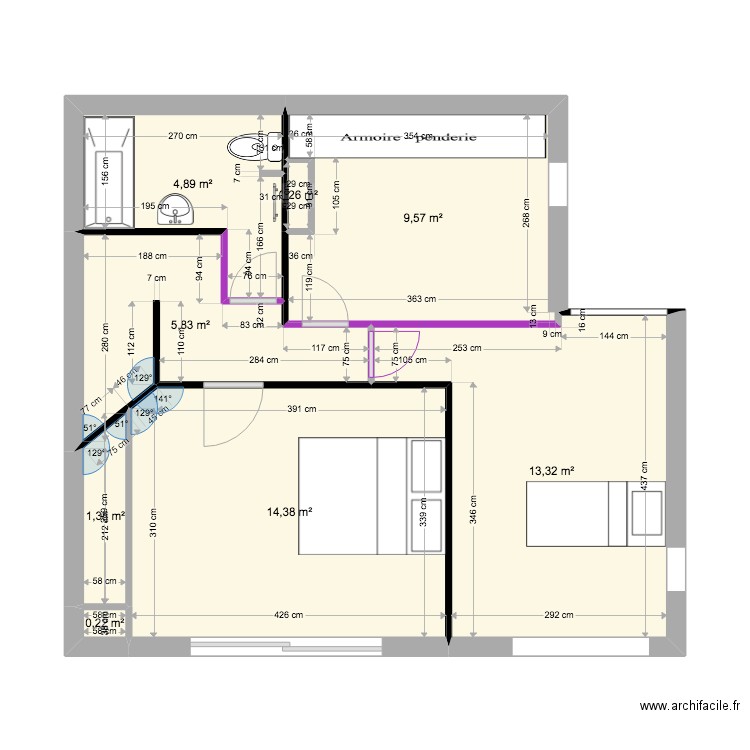 PLAN 26022022. Plan de 8 pièces et 50 m2