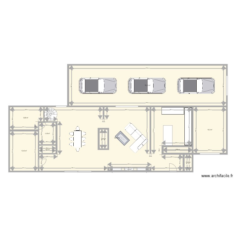 PLAN MAISON. Plan de 18 pièces et 285 m2