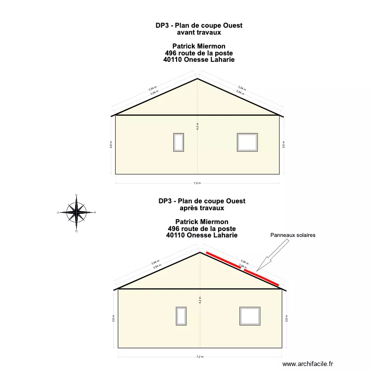 DP3 - Plan de coupe Ouest Onesse. Plan de DP3 - Plan de coupe Ouest Onesse. Plan de