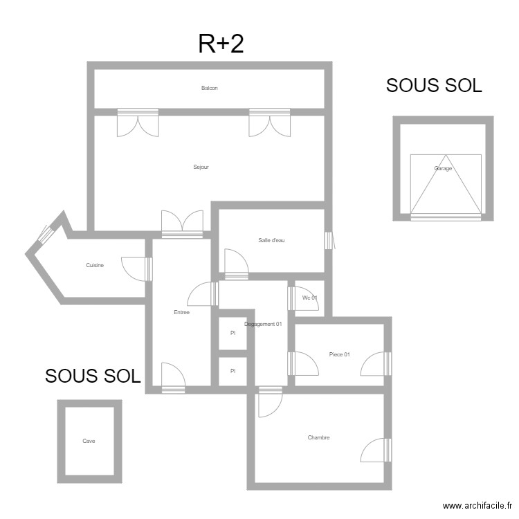 350601100. Plan de 13 pièces et 102 m2