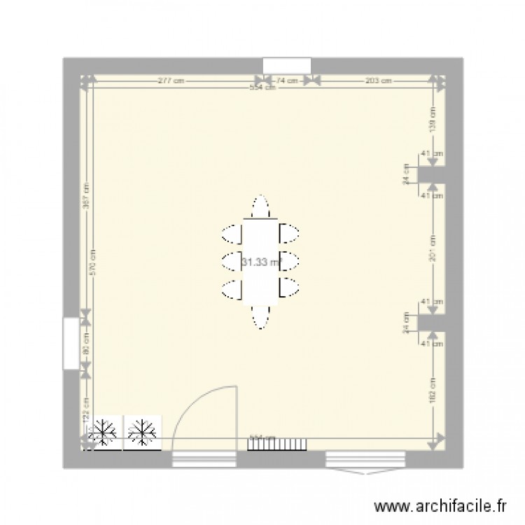 CUISINE ORMEAUXXX. Plan de 1 pièce et 31 m2