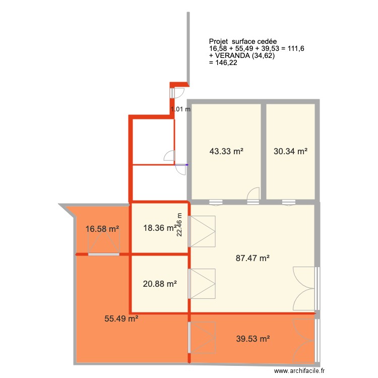 Projet division parcelle AK 522 523. Plan de 0 pièce et 0 m2