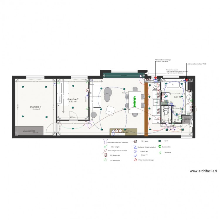 Plan électrique définitif. Plan de 0 pièce et 0 m2