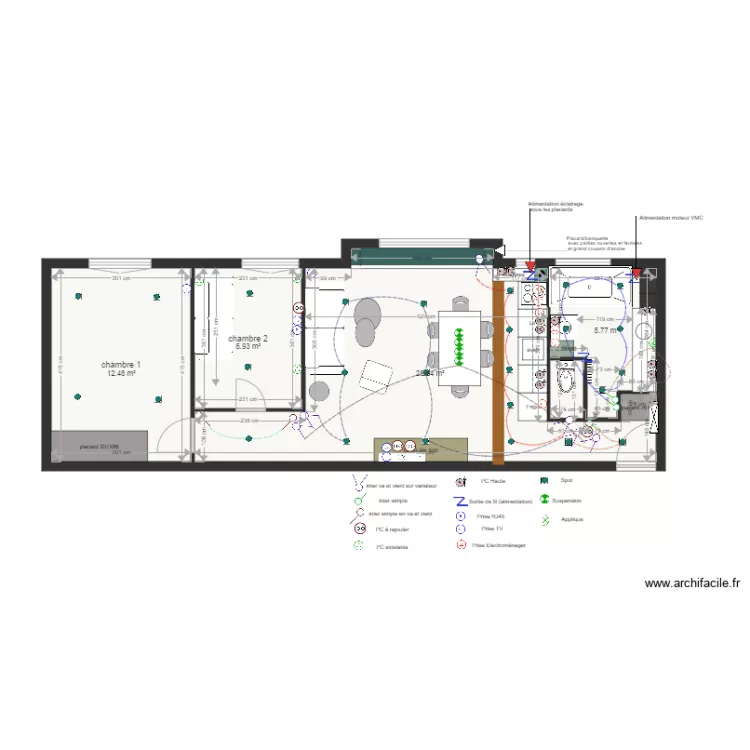 Plan &eacute;lectrique d&eacute;finitif. Plan de 