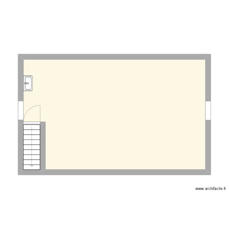 CHALET ETAGE. Plan de 2 pièces et 46 m2
