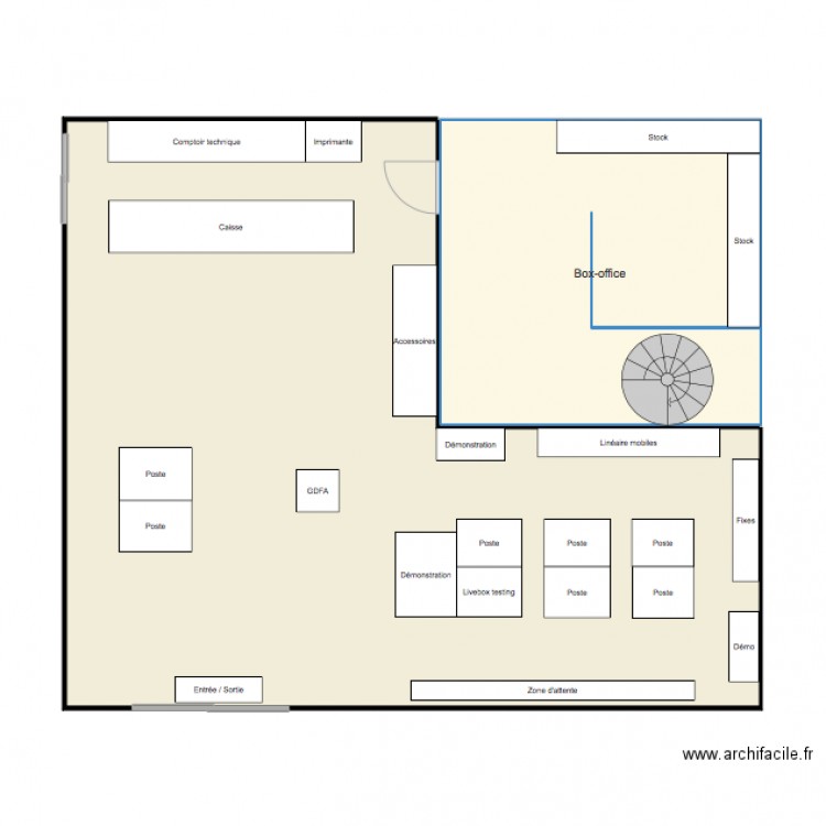 plan magasin  Plan dessiné par MarineG