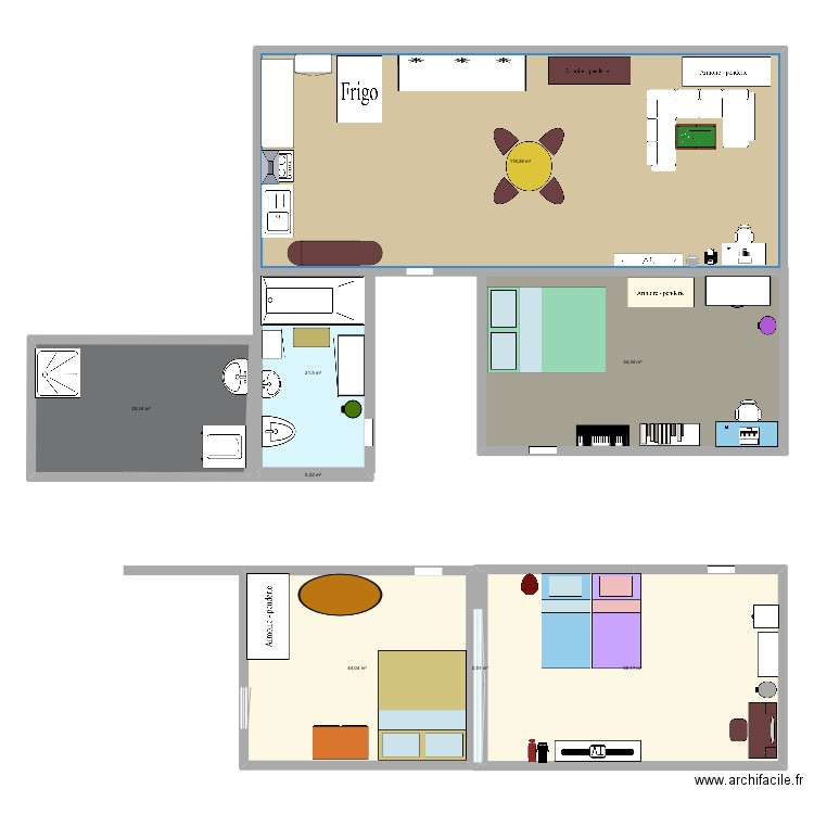 salon. Plan de 8 pièces et 327 m2