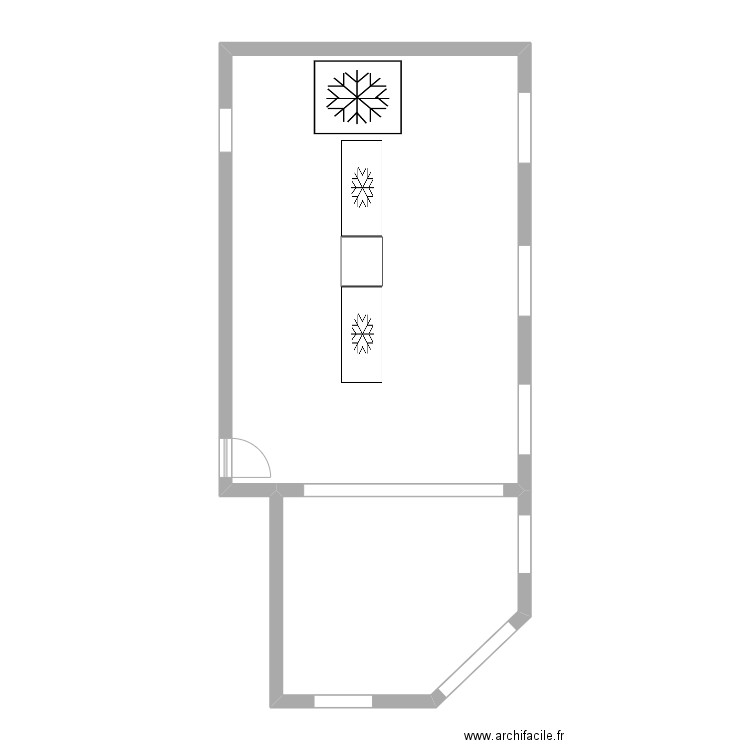 cortil. Plan de 2 pièces et 70 m2