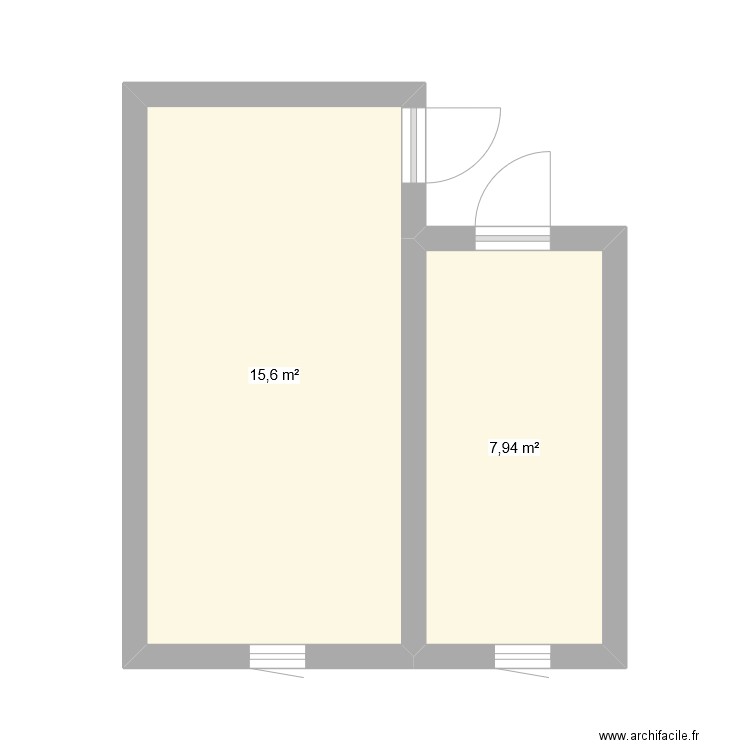 plan chambres. Plan de 2 pièces et 24 m2