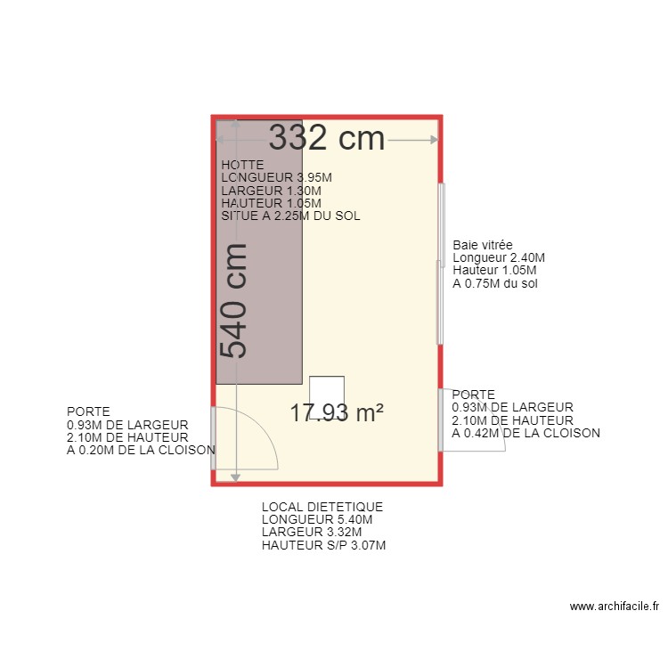 LOCAL DIETETIQUE. Plan de 0 pièce et 0 m2