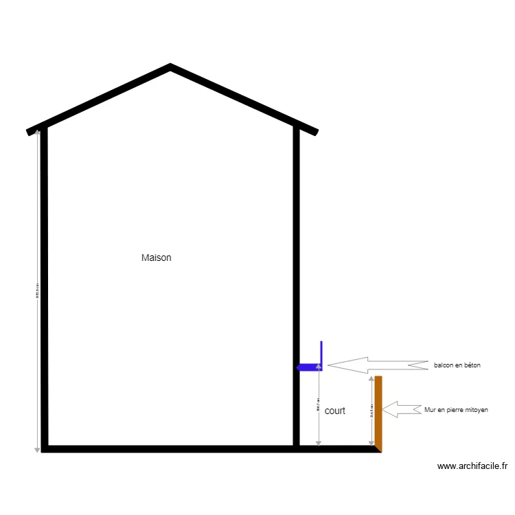 maison coupe avant. Plan de 
