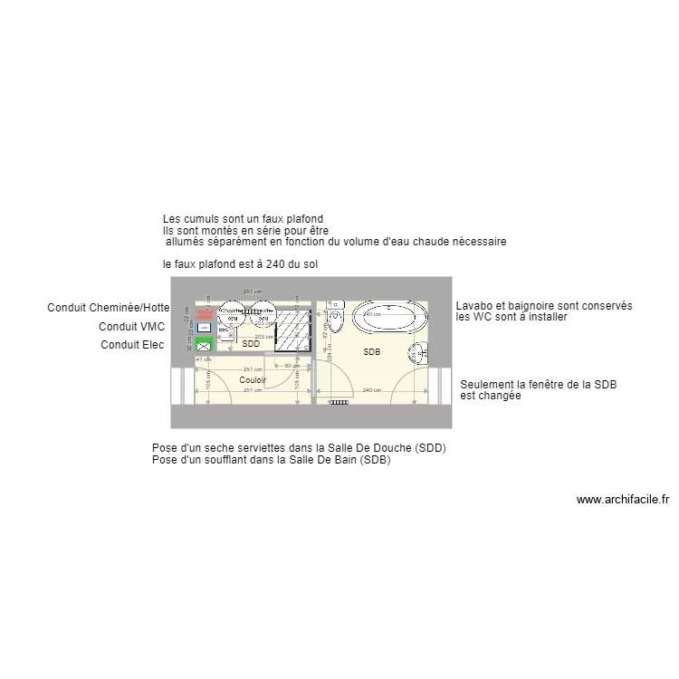 salle de bain. Plan de salle de bain. Plan de