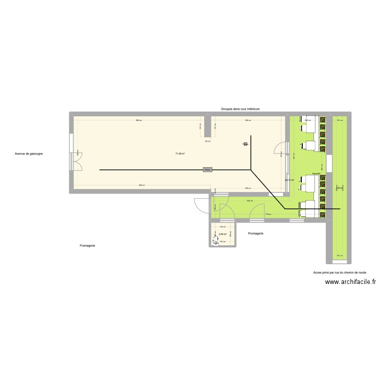 Local a louer. Plan de 0 pièce et 0 m2