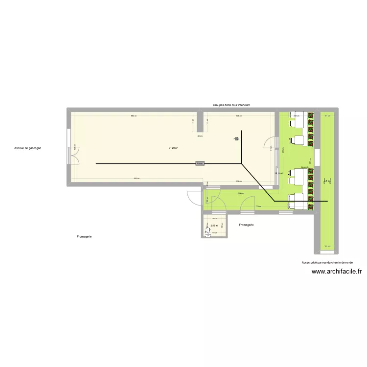 Local a louer. Plan de 