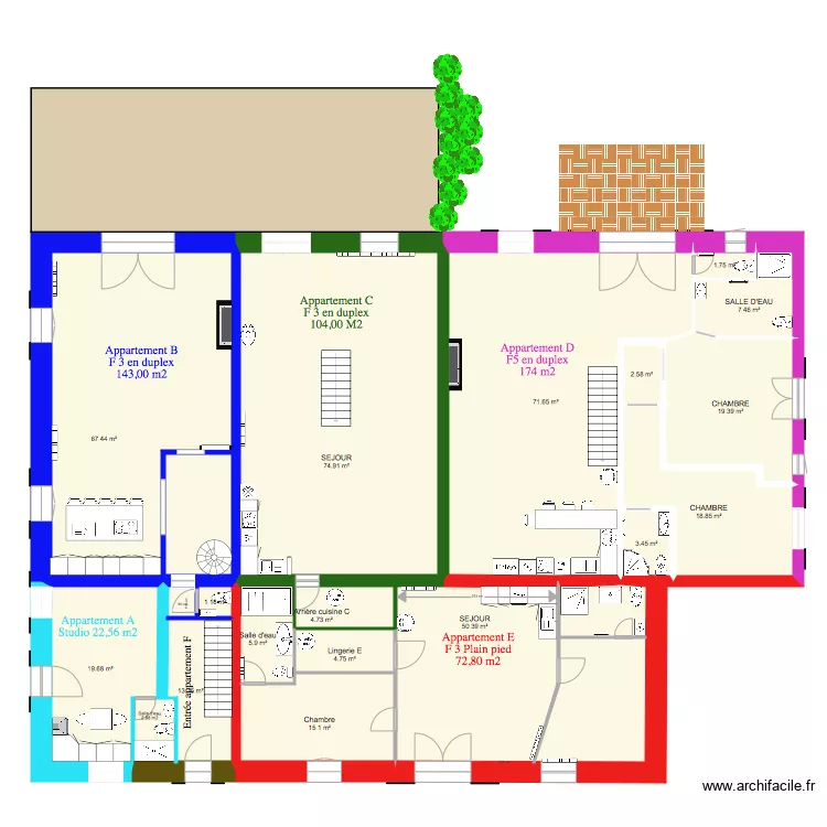 Plan Résidence Joussac RDC et 1er. Plan de Plan Résidence Joussac RDC et 1er. Plan de