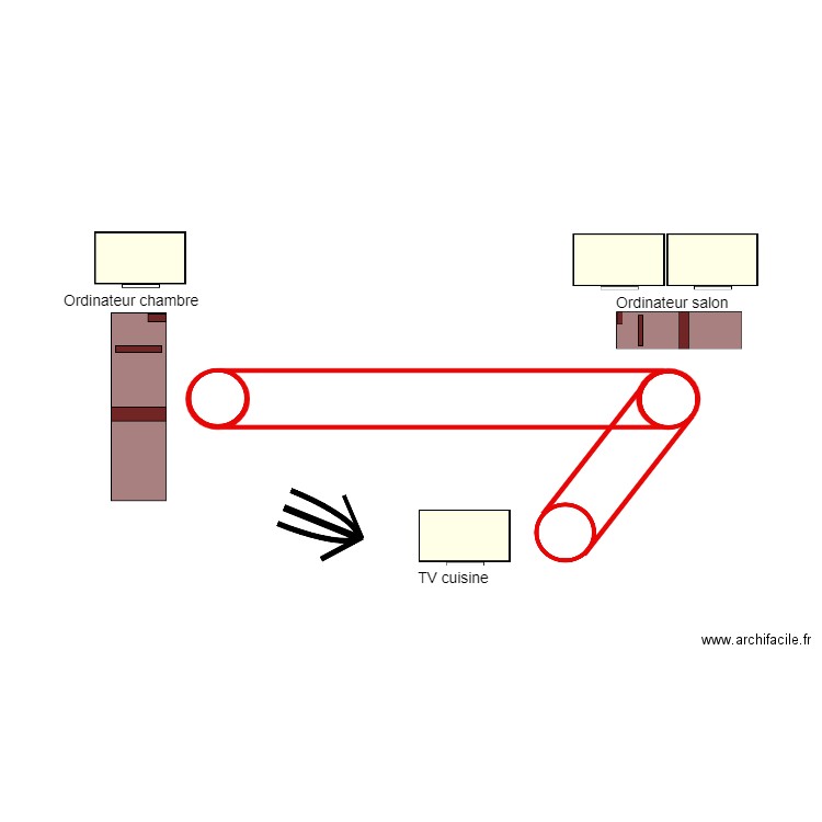 Câblage entre écrans 01 . Plan de 0 pièce et 0 m2