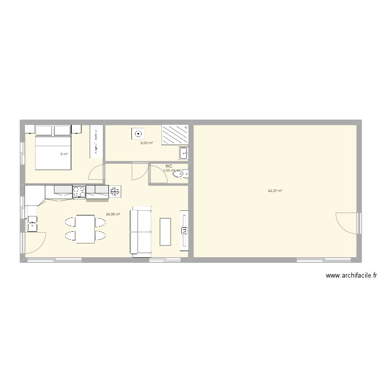 Bézaves 2. Plan de 5 pièces et 84 m2