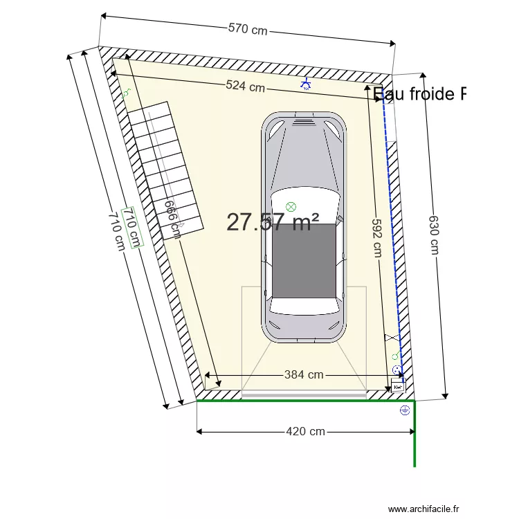 Garage RDC. Plan de 