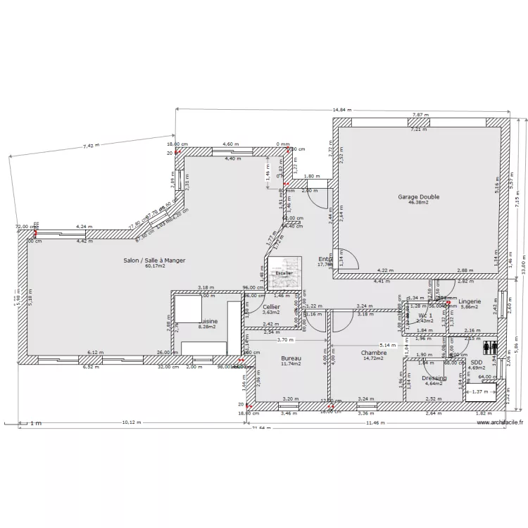 rdc_maison_plan_david_23-04-2013_avec_cellier. Plan de rdc_maison_plan_david_23-04-2013_avec_cellier. Plan de