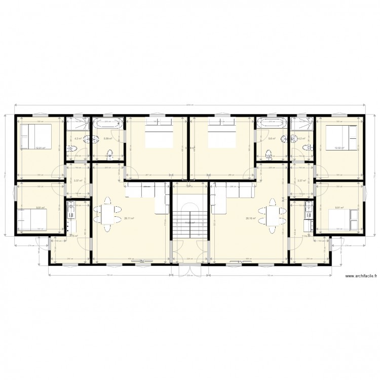 Nouveaux appartements cour1. Plan de 0 pièce et 0 m2