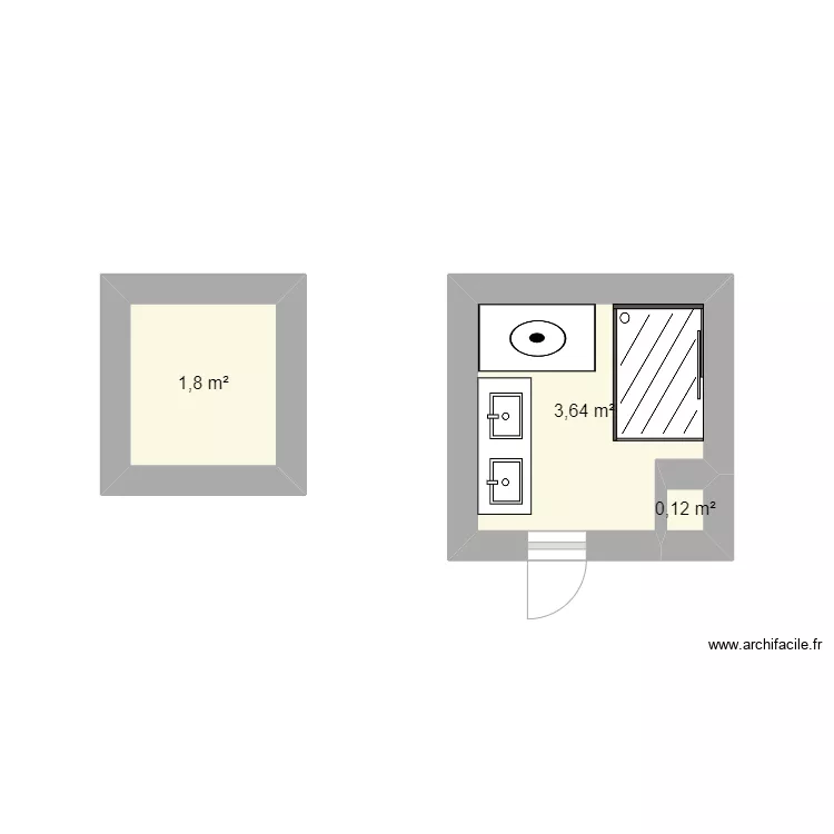 salle de bain. Plan de 