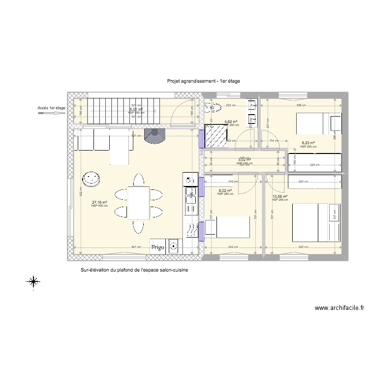Projet-maison-Vallauris-Agrandis 1er Et. Plan de 7 pièces et 68 m2