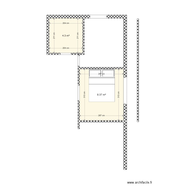 VR 3 pièces a modifier. Plan de 0 pièce et 0 m2