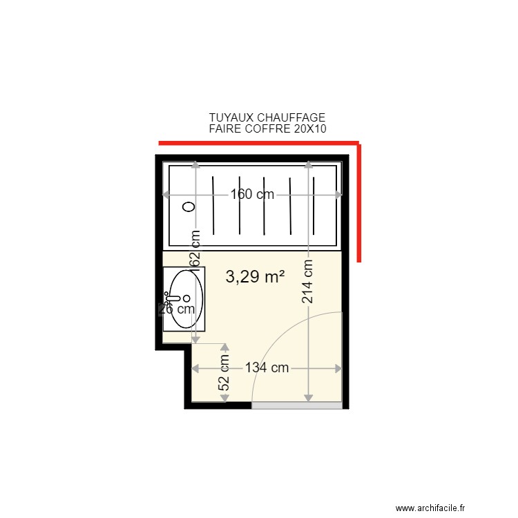 BENOIT VALERIE . Plan de 1 pièce et 3 m2