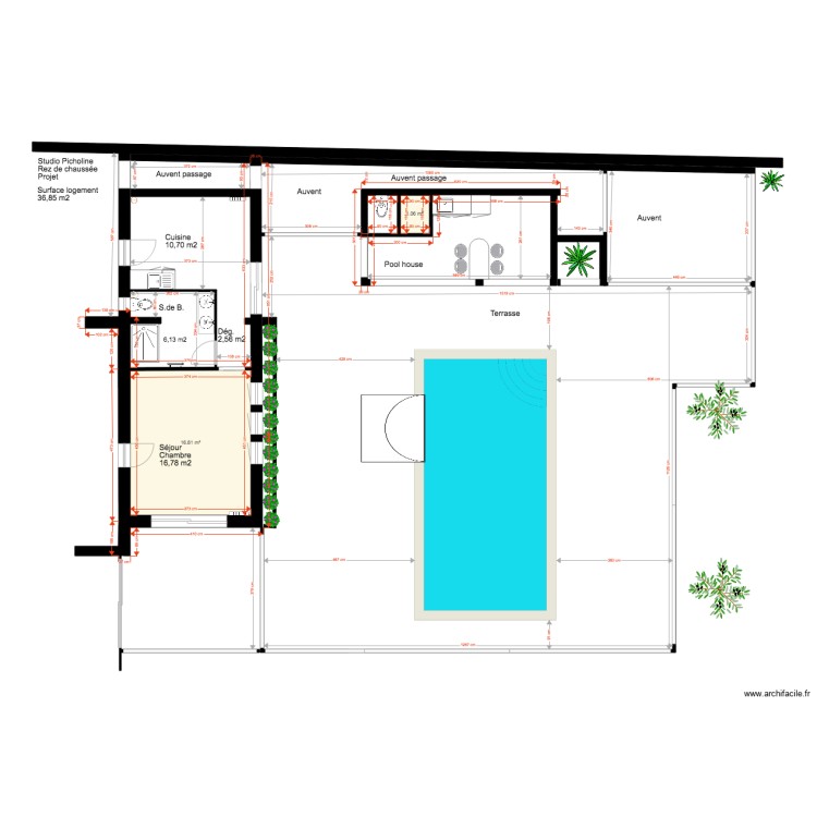 Studio Picholine Rez de chauss&eacute;e 31. Plan de 0 pièce et 0 m2