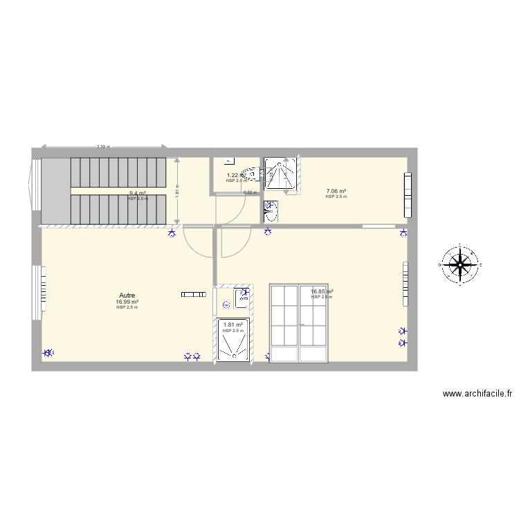 corone etage type. Plan de 0 pièce et 0 m2