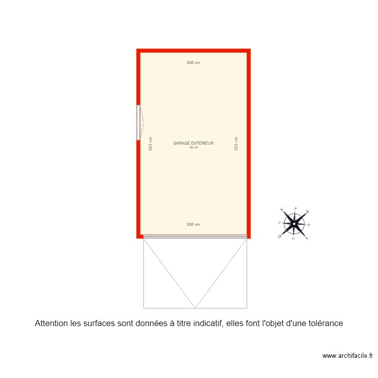 BI1988 GARAGE EXTERIEUR COTE. Plan de 0 pièce et 0 m2