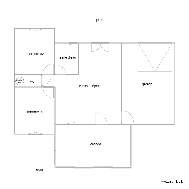 tranchant am. Plan de 7 pièces et 84 m2