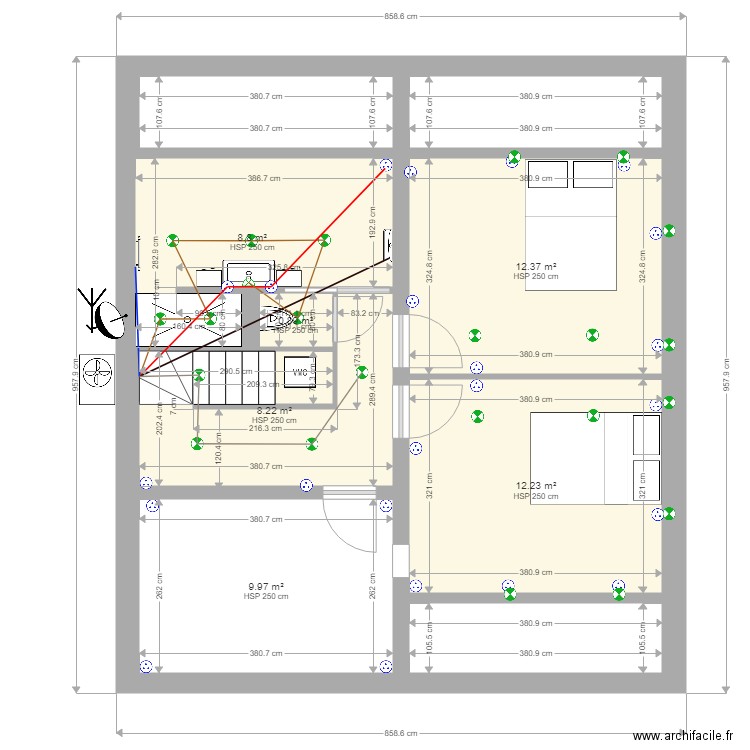 st jean de mont etage sdb . Plan de 0 pièce et 0 m2