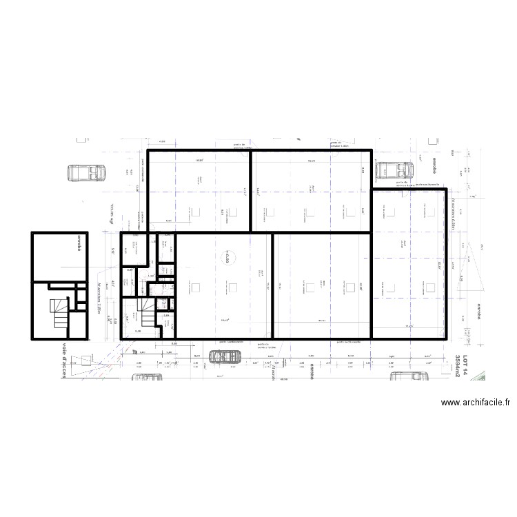 46953 croquis 1er étage RDC. Plan de 19 pièces et 47 m2