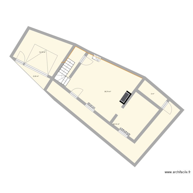 Cambounès1. Plan de 5 pièces et 78 m2