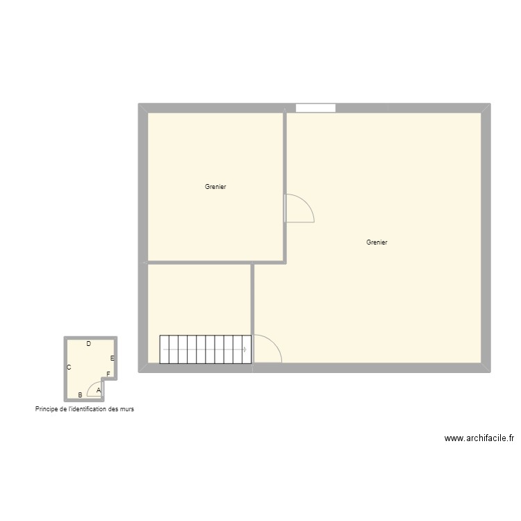 Croquis GROSS Grenier. Plan de 0 pièce et 0 m2