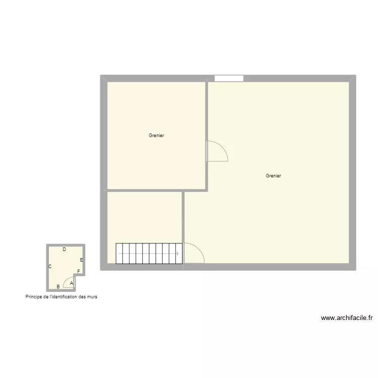 Croquis GROSS Grenier. Plan de 