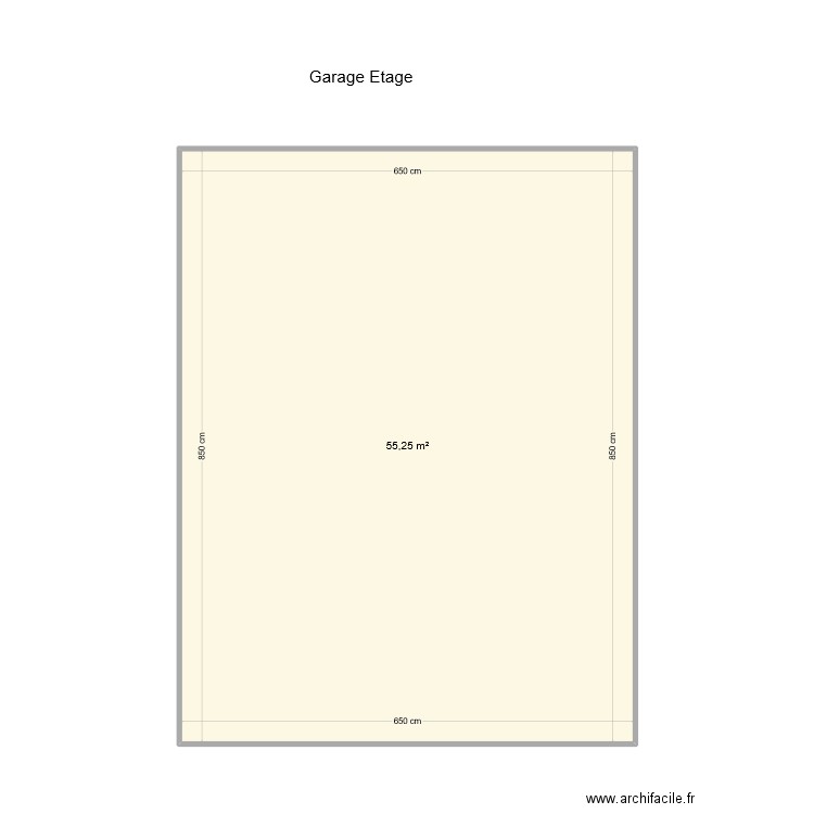 Garage étage. Plan de 1 pièce et 55 m2