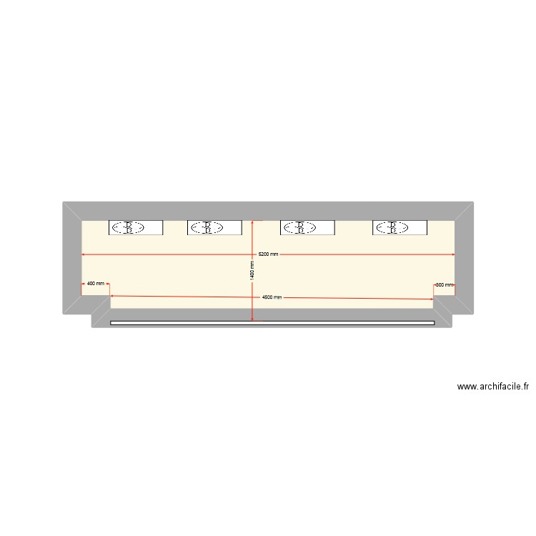 Local PAC Boites à lettre. Plan de 1 pièce et 6 m2