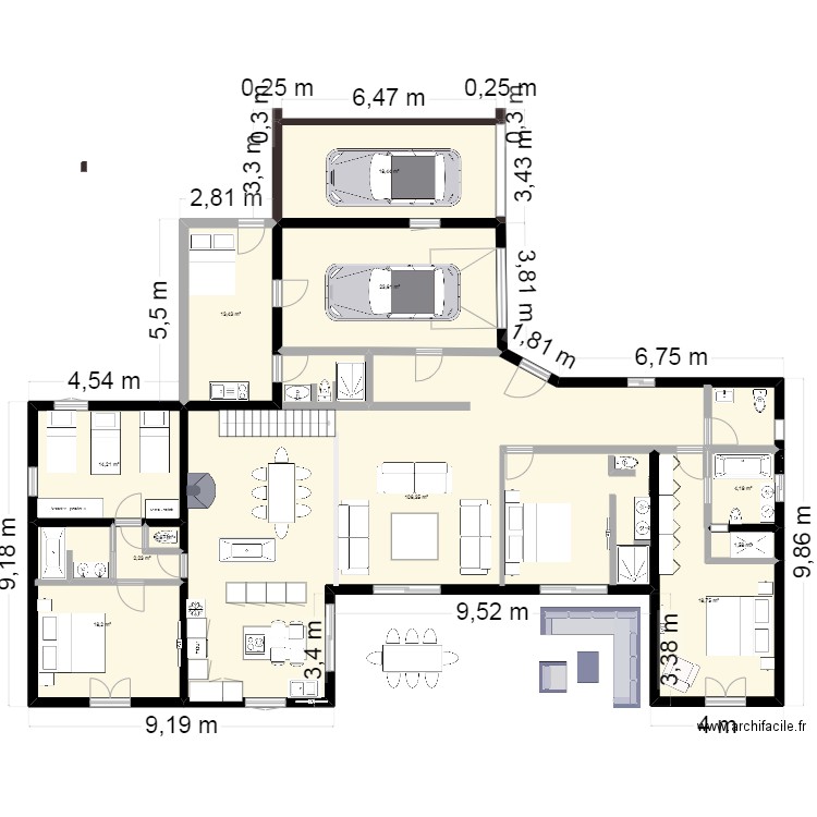 st maxime 2026. Plan de 11 pièces et 222 m2