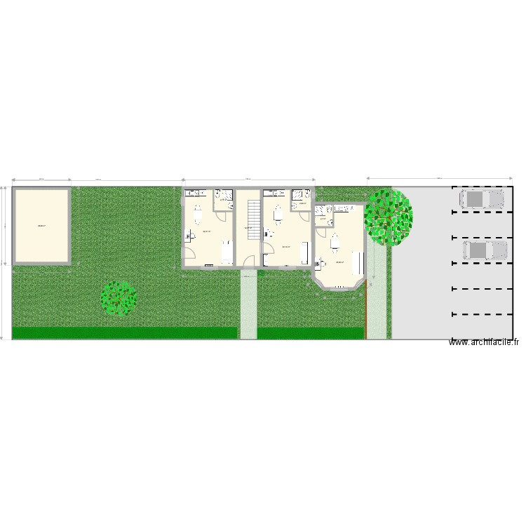 RDC 2. Plan de 8 pièces et 115 m2