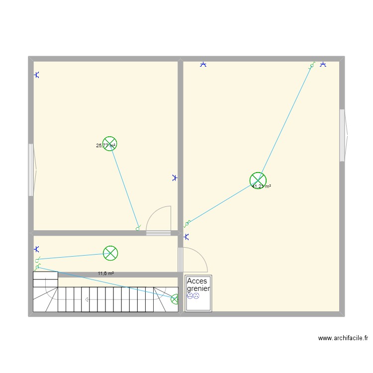 1ER-ETAGE-GOSSELIES. Plan de 3 pièces et 79 m2