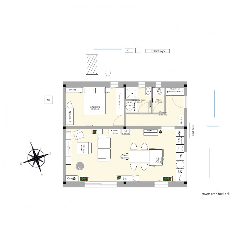 PG appart plain pied  hall est 58m 2 section 4.5. Plan de 0 pièce et 0 m2