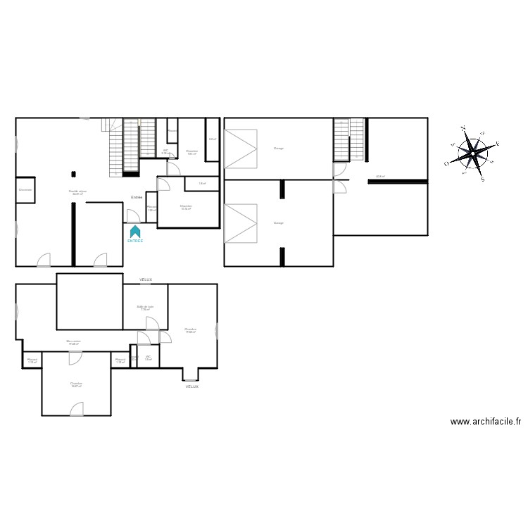 maison grand parent guillaume . Plan de 29 pièces et 280 m2