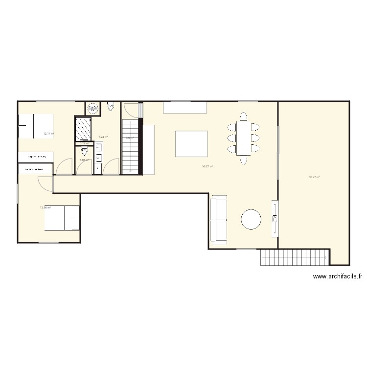 ardeche 2. Plan de 9 pièces et 129 m2