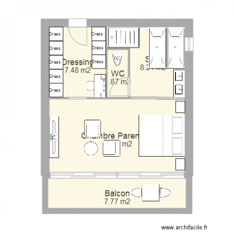 Etage 35m2 sur 50m2 de dalle. Plan de 0 pièce et 0 m2