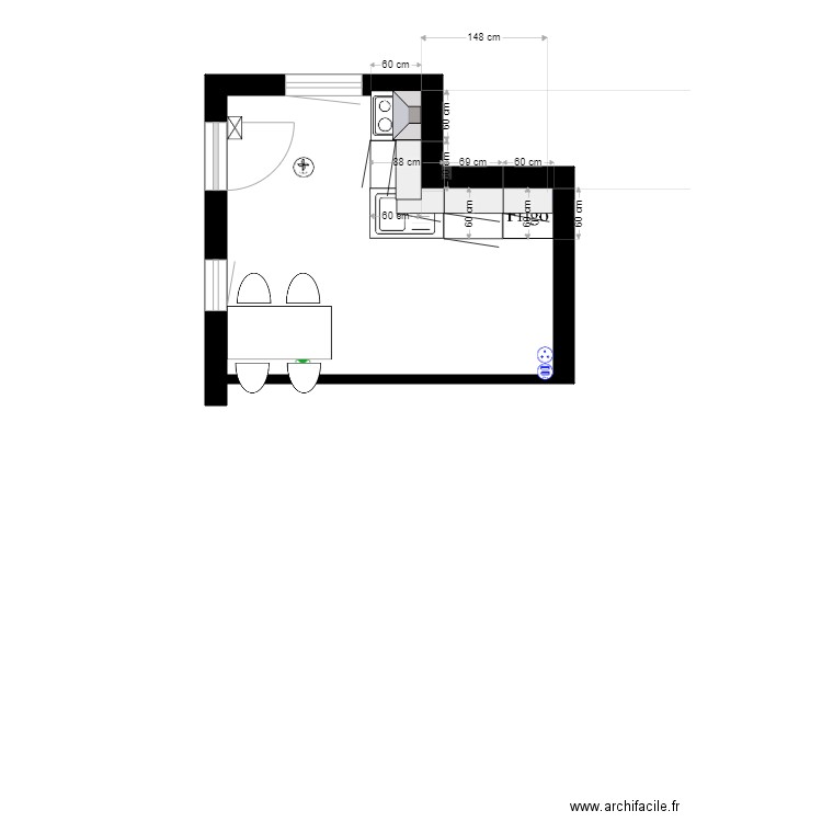 RDC 42 Av de SELVES SARLAT Cuisine B. Plan de 0 pièce et 0 m2